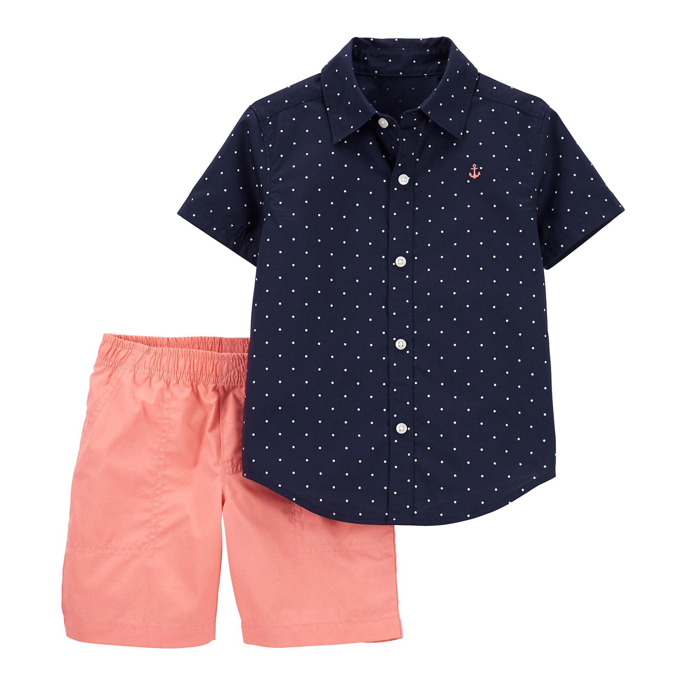 Toddler Boy Carter's Button-Front Shirt & Shorts Set | Kohl's