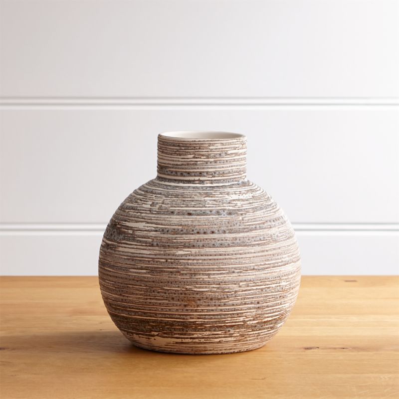 Cove Short Circular Vase + Reviews | Crate and Barrel | Crate & Barrel