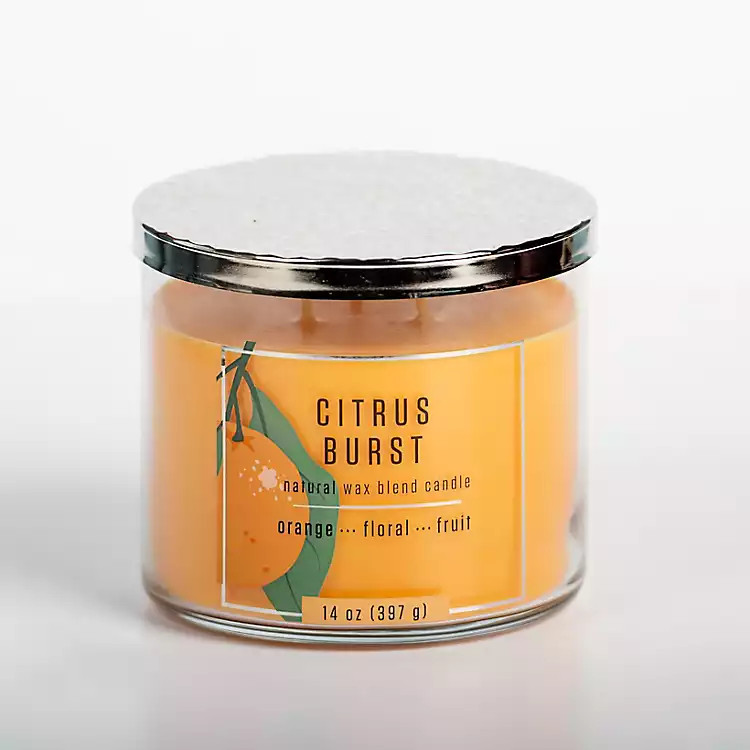 Citrus Burst 14 oz. Triple Wick Jar Candle | Kirkland's Home