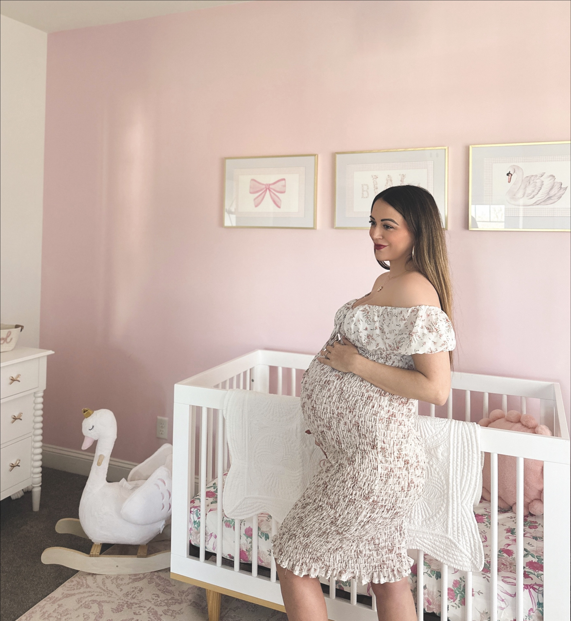 Baby girl nursery/ girl nursery/ bows / pottery barn kids / swans / Etsy / nursery rug /crib / nursery dresser / maternity / bump style /pink pillow /baby 

#LTKBump #LTKBaby #LTKBeauty