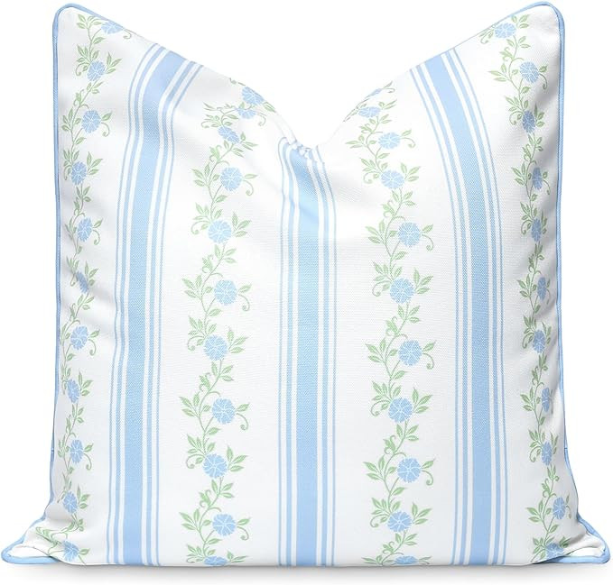 Hofdeco Premium Coastal Patio Indoor Outdoor Throw Pillow Cover Only, 20"x20" Water Repellent for... | Amazon (US)