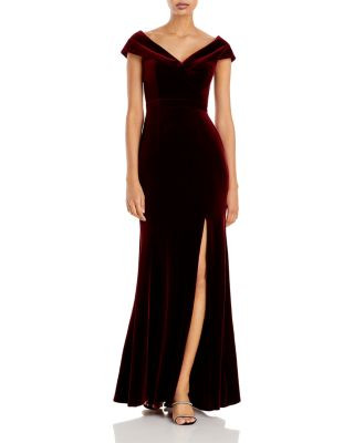 Off-the-Shoulder Fluted Velvet Gown - Exclusive | Bloomingdale's (US)