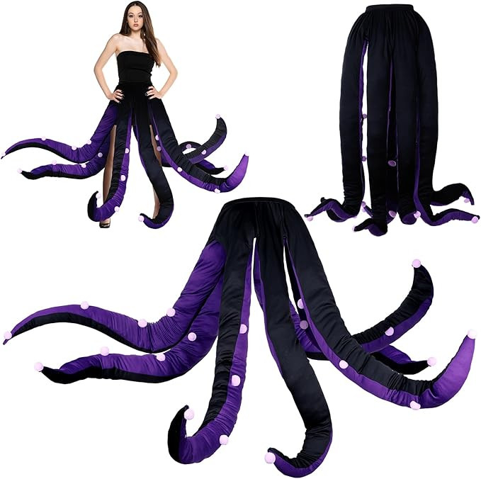 Funtery Women Octopus Costume Black Purple Octopus Dress Long Tentacles Witch Halloween Costume f... | Amazon (US)