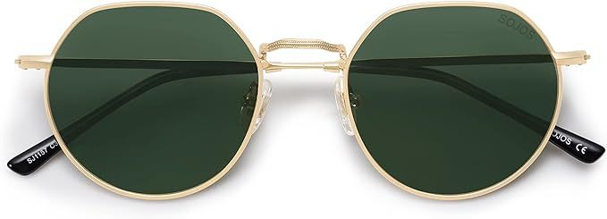 SOJOS Round Polygon Polarized Sunglasses for Women Men Retro Classic Vintage Shades SJ1157 | Amazon (US)