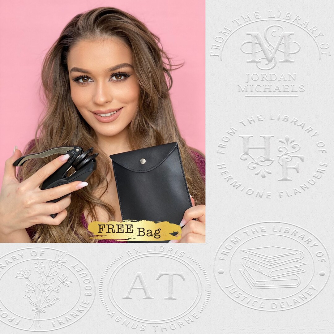 Custom Book Embosser for you to Personalize Library Books! Choose your design and plate size, cha... | Etsy (US)