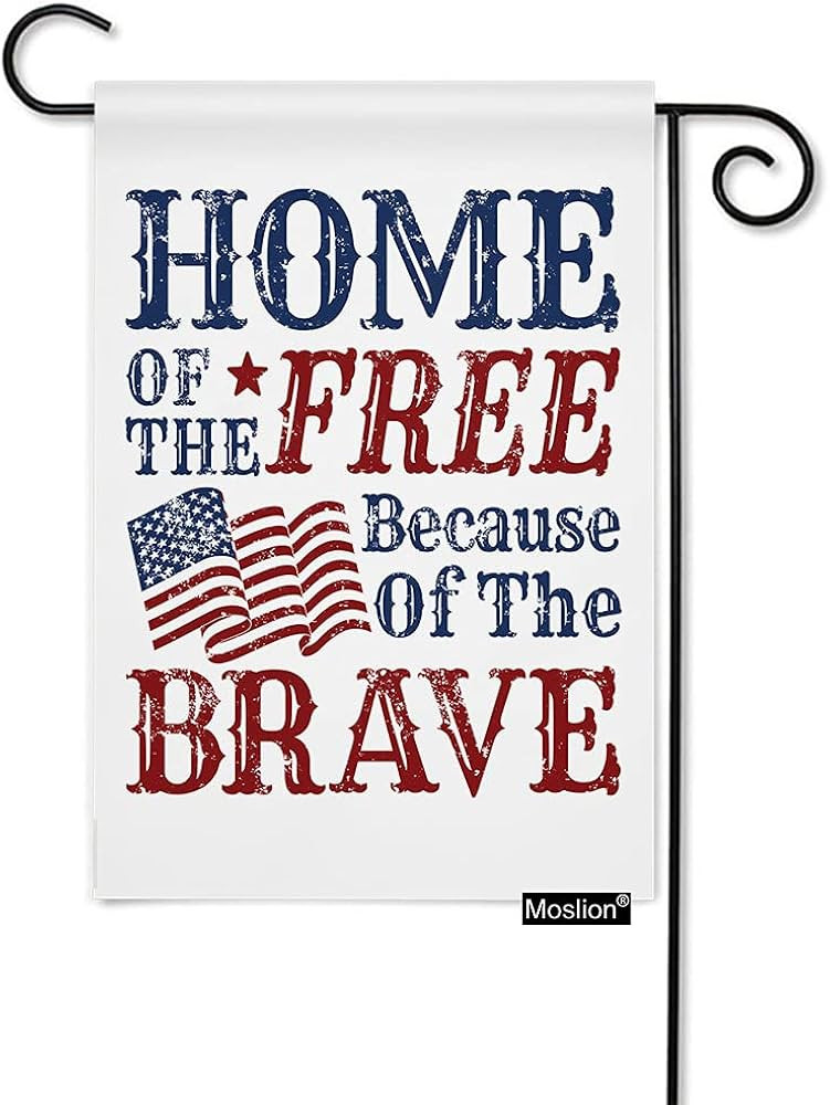 Moslion Home of The Free Because of The Brave Garden Flags Double Sided American Flag Use Red Blu... | Amazon (US)