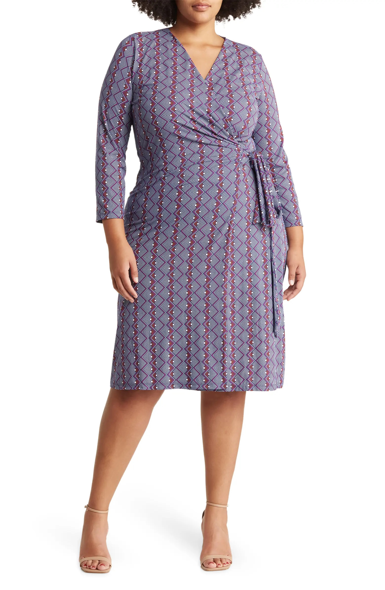 Printed V-Neck Jersey Wrap Dress | Nordstrom Rack