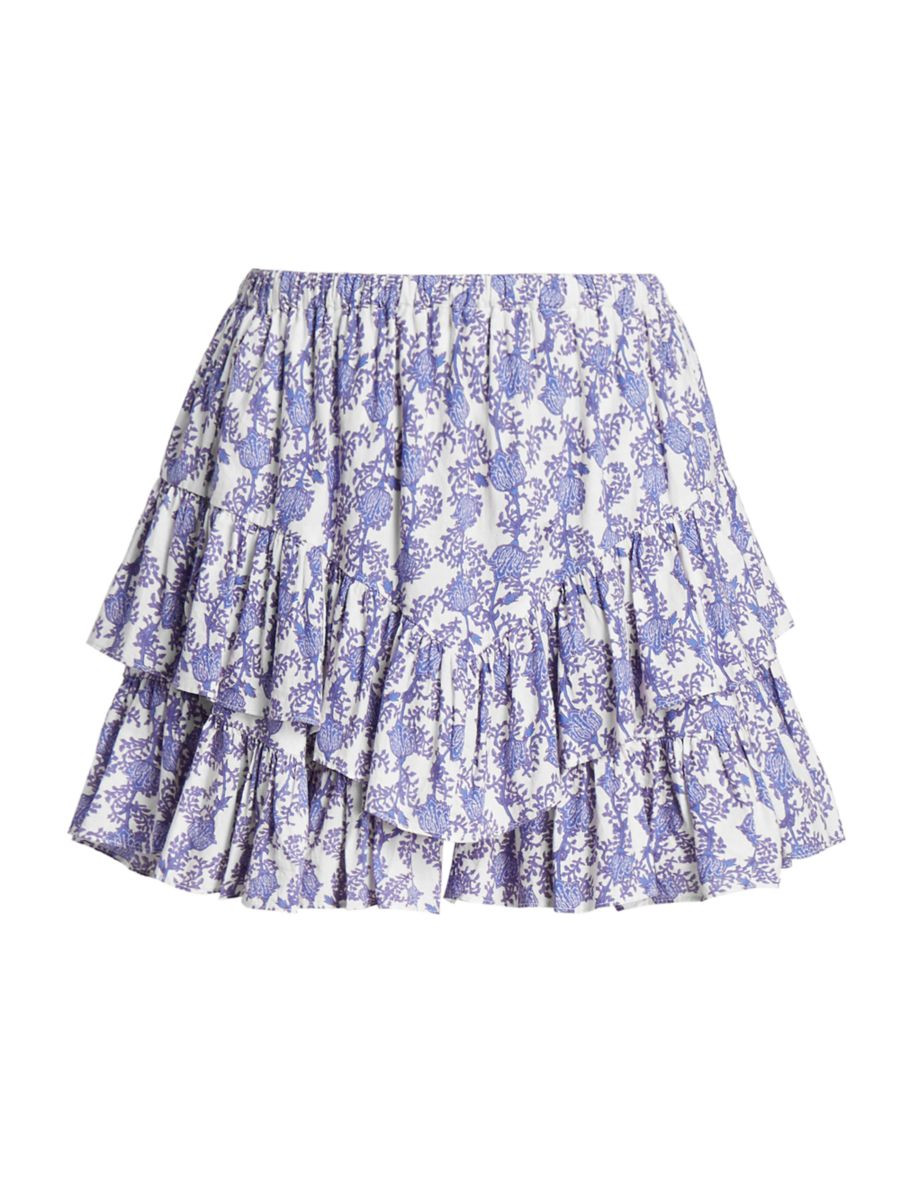Jocadia Tiered Cotton Miniskirt | Saks Fifth Avenue