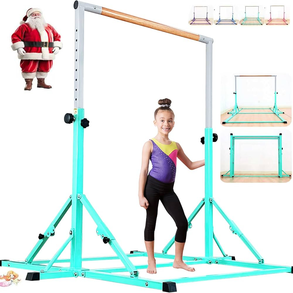 Marfula Gymnastic Bar For Kid and Teenage of 3-25, 5Ft/8 FT Base Length 4Ft Width 5Ft Adjust Heig... | Amazon (US)