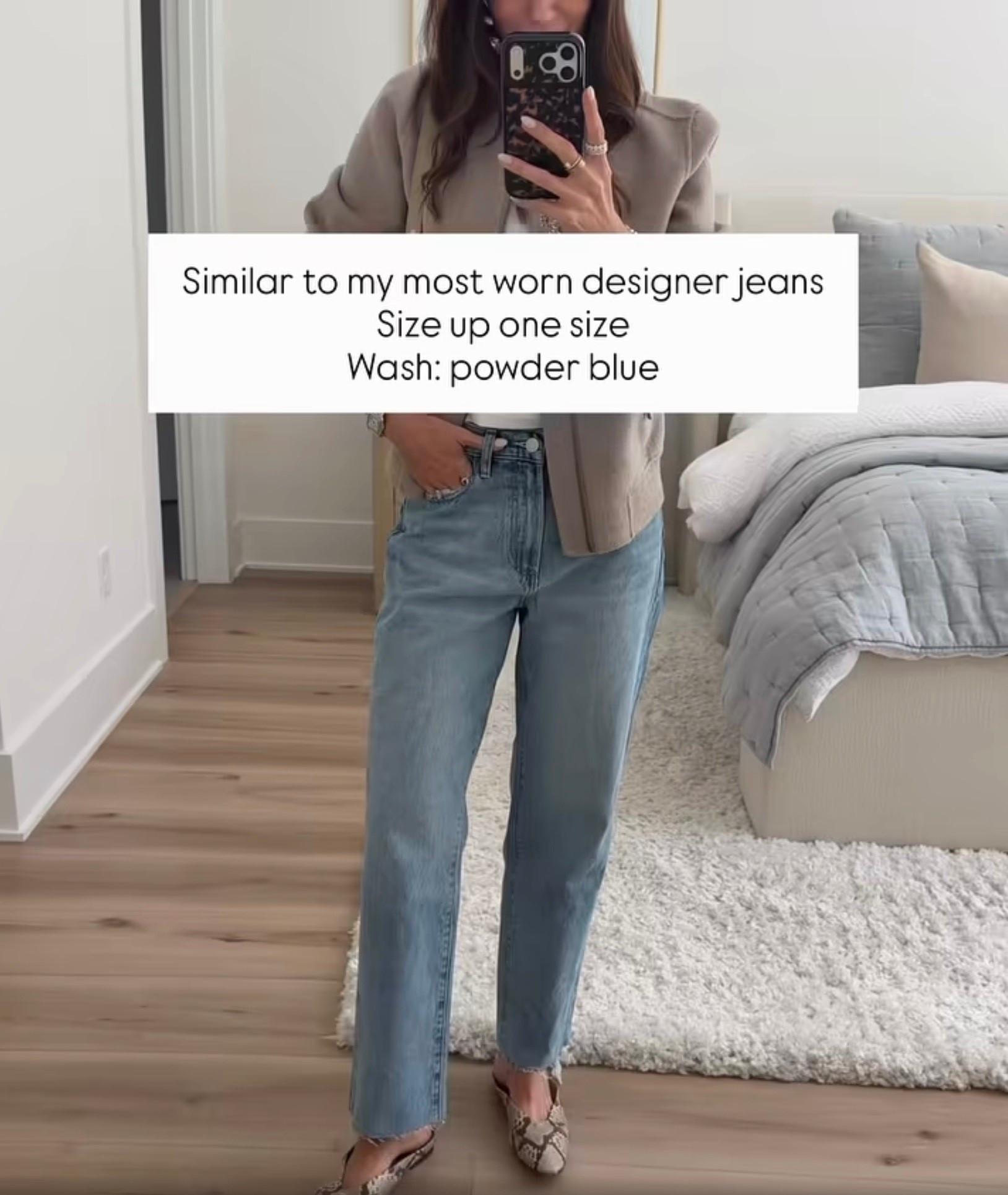These powder blue jeans have the same look and feel as my most worn designer denim. The wash is SO good for transitioning into fall, and they’re the perfect everyday jean with sweaters, blazers, or sneakers. I recommend sizing up one size.

powder blue jeans, designer inspired jeans, light wash jeans, straight leg jeans, fall denim, women’s jeans, everyday denim, casual fall outfit, denim outfit, premium denim look, annabrstyle

#LTKootd #LTKSeasonal #LTKOver40