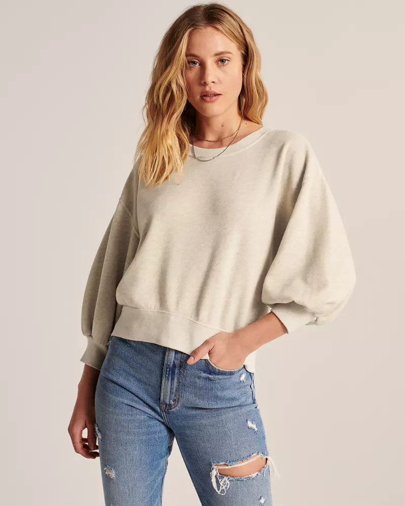 Balloon Sleeve Sweatshirt | Abercrombie & Fitch US & UK