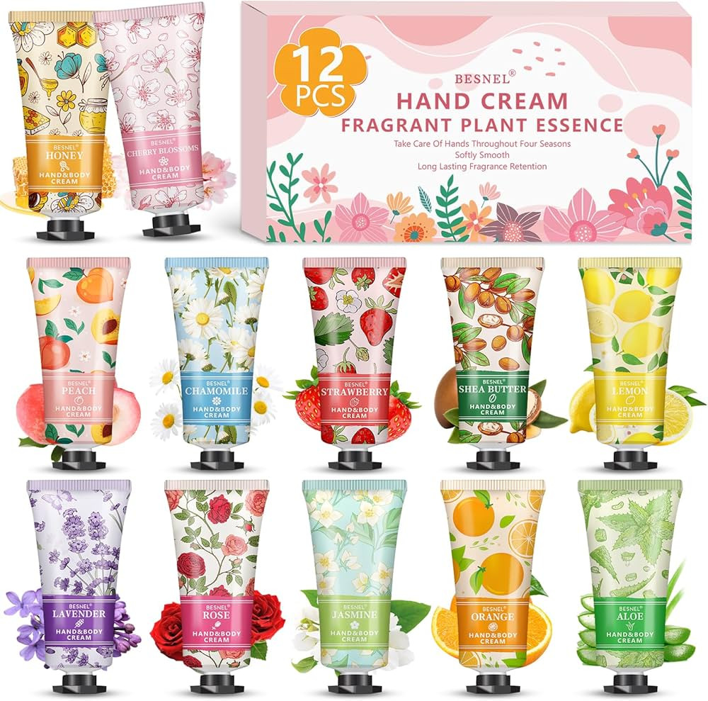 12 Pack Hand Cream Gift Set For Women, Mini Hand Lotion Travel Size in Bulk for Dry Cracked Hands... | Amazon (US)
