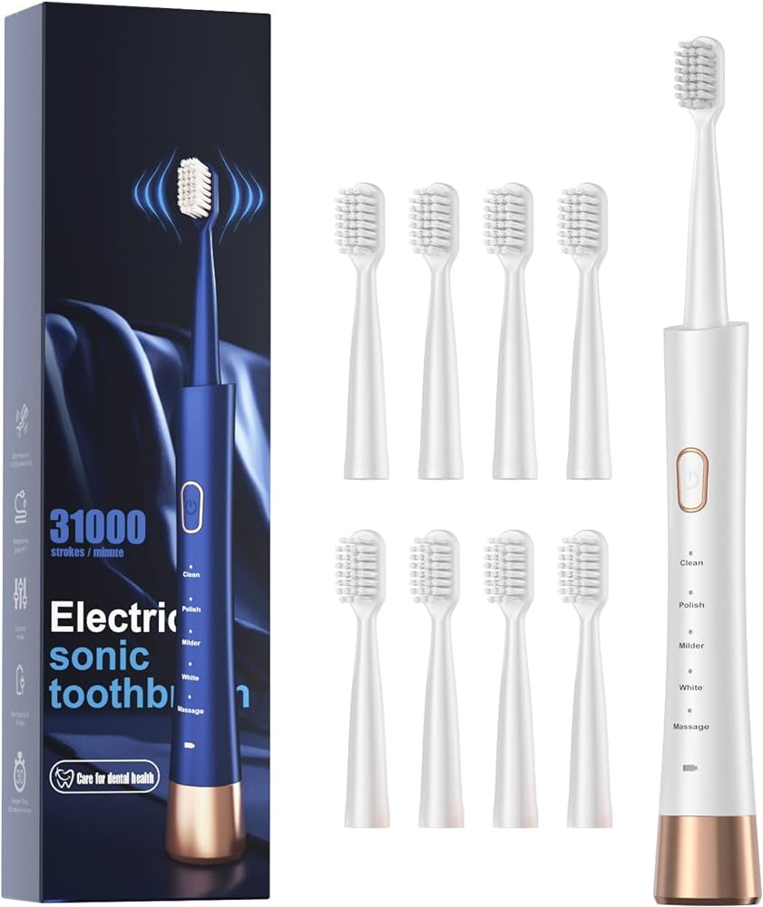 High Vibration Sonic Electric Toothbrush for Adults with 2 Minutes Smart Timer, Fast Charge Lasts... | Amazon (US)