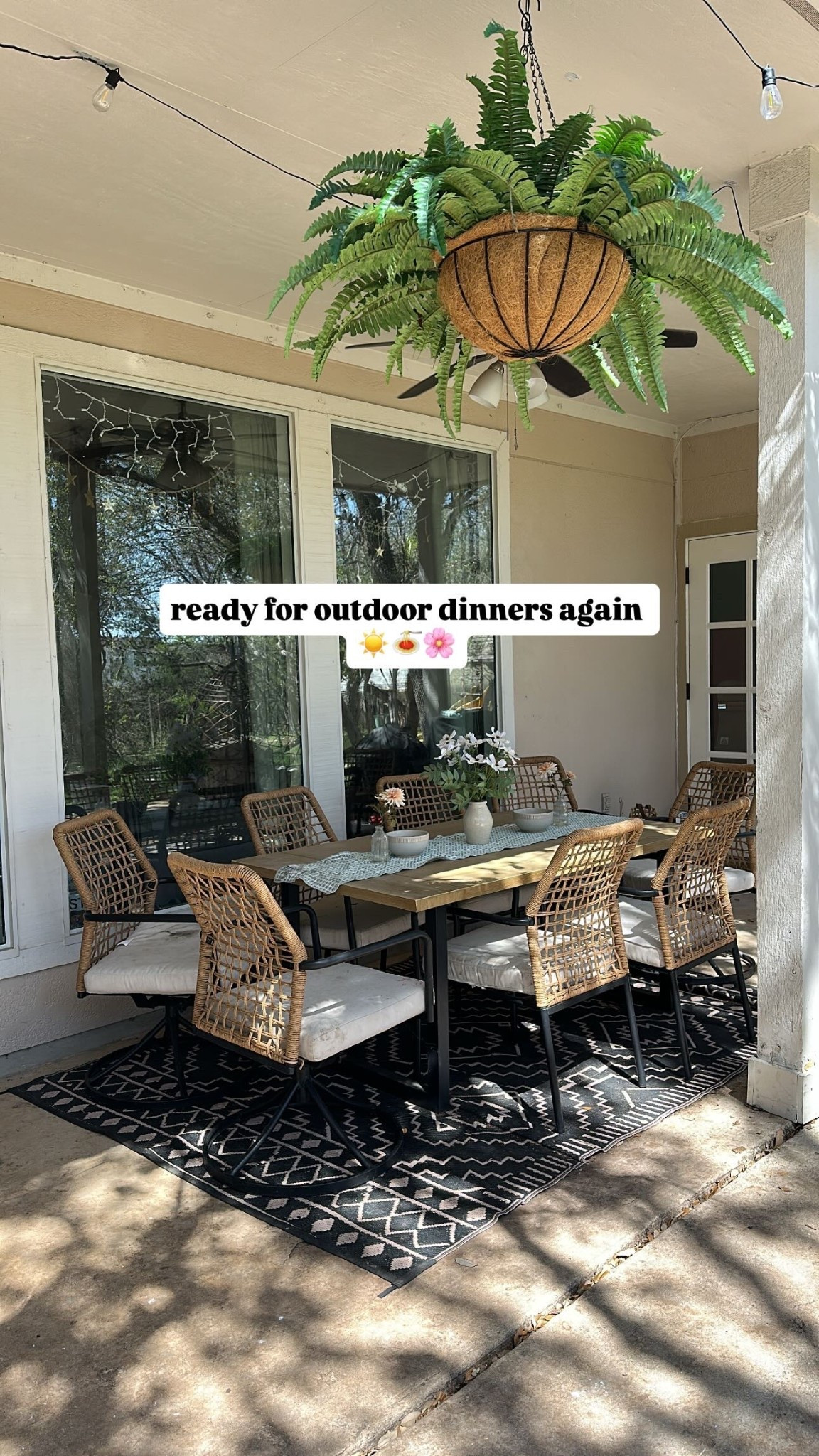 ready for outdoor dinners again 
☀️🍝🌸

Cozy porch dreams… but make it zero maintenance. 🪴✨


#BackPorch #porchsitting #diyhome #CozyHome #homedecorideas #porchvibes #summervibes☀️ #dıyproject #diyprojects 
 #makinghome #cozycorner #homebodylife  #PorchDecor #cozylife #momlife 
#cozyporch #fauxplants #momhack #cozyaesthetic #patiodecor #backporchvibes #amazonhomefinds #ltkhome #easyhomedecor #cozyliving #porchinspo  #lowmaintenanceplants #cozyhomevibes #trailingplant

#LTKSeasonal #LTKSaleAlert #LTKHome