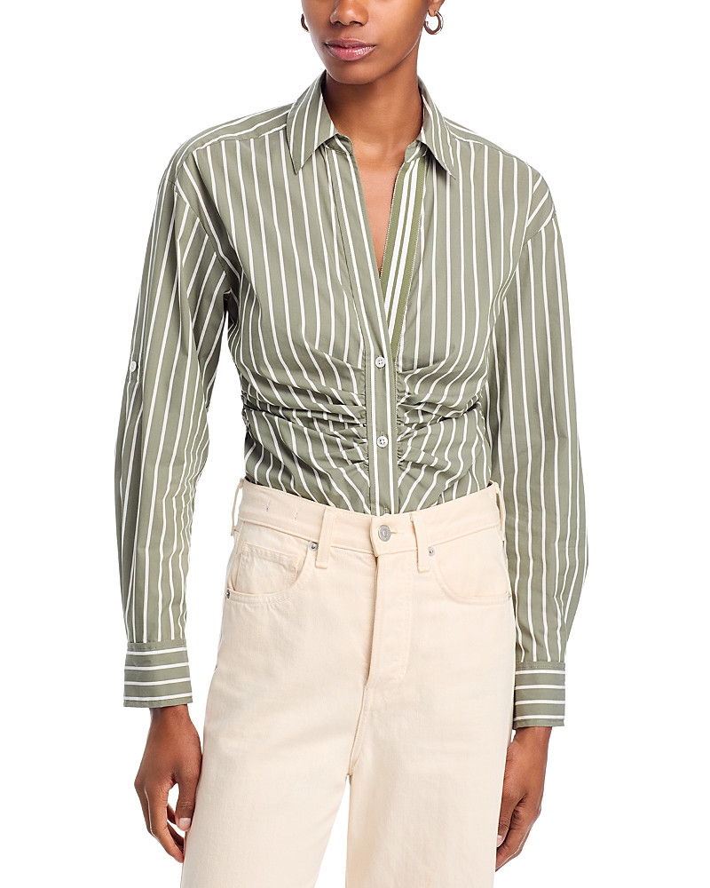 Veronica Beard Devra Stripe Center Ruched Shirt | Bloomingdale's (US)