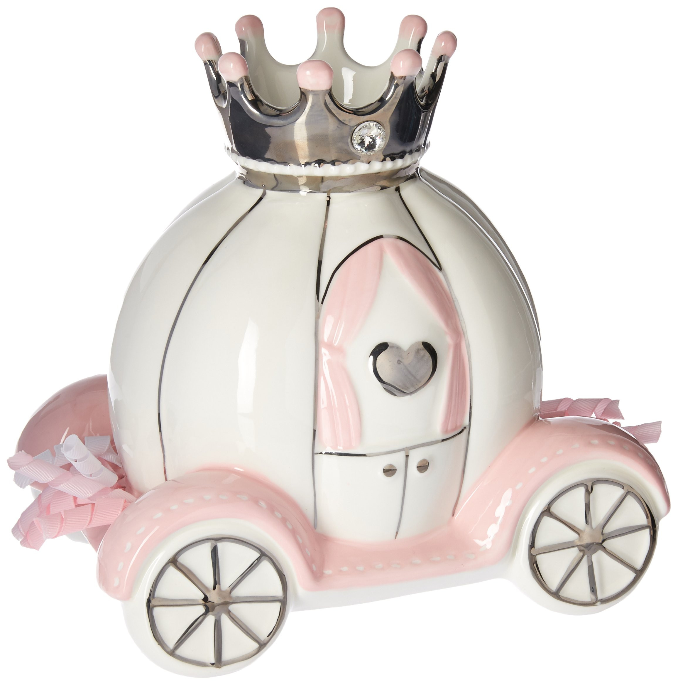 Baby Aspen Ceramic Porcelain Princess Carriage Piggy Bank, Perfect Baby Shower Gift or Room Decor, P | Amazon (US)
