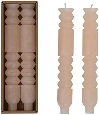 Creative Co-Op Unscented Totem Taper Candles in Box, Set of 2 | Amazon (US)