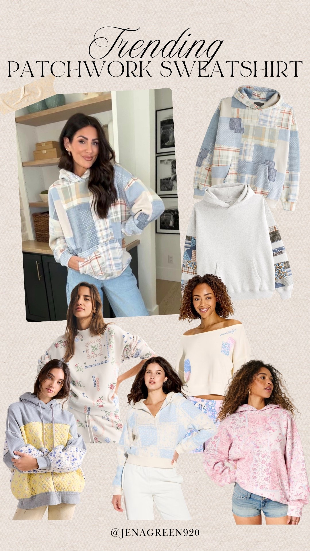 Trending Patchwork Sweatshirt | Spring Sweatshirt | Hooded Sweatshirt  

#LTKootd #LTKSeasonal