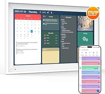 Digital Calendar 15.6" Smart Calendar&Chore Chart, 1920*1080 Interactive Touchscreen Electronic C... | Amazon (US)