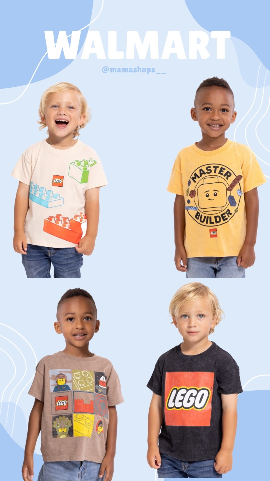 Check out these cool Legos graphic tees for your little ones, at Walmart !👦🏻😎

Linking items here✨💙
(Most options On Sale Now)🚨

#LTKBaby #LTKmomlife #LTKKids