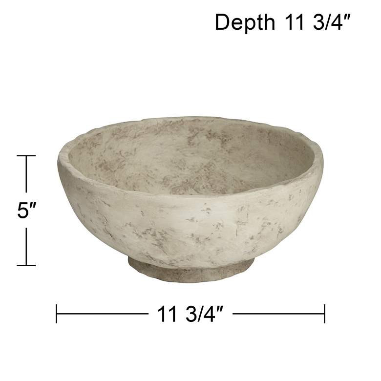 Capurnia Matte Antique White Round Decorative Bowl - #029A6 | Lamps Plus | Lamps Plus