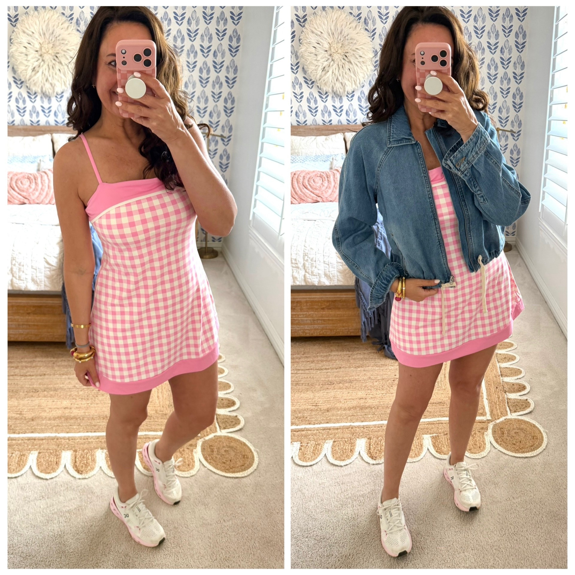 Built in cups and shorts 
Adjustable straps 
Wearing a medium
Jacket is a small
.
Activewear currently 30% off
.


#LTKmomlife #LTKSaleAlert #LTKfitnessgoals