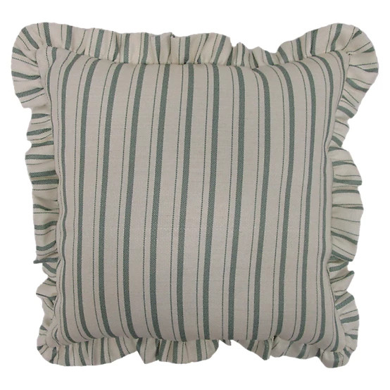 Red Shed  Vertical Stripe Square Throw Pillow, Cream/Dark Green | Tractor Supply