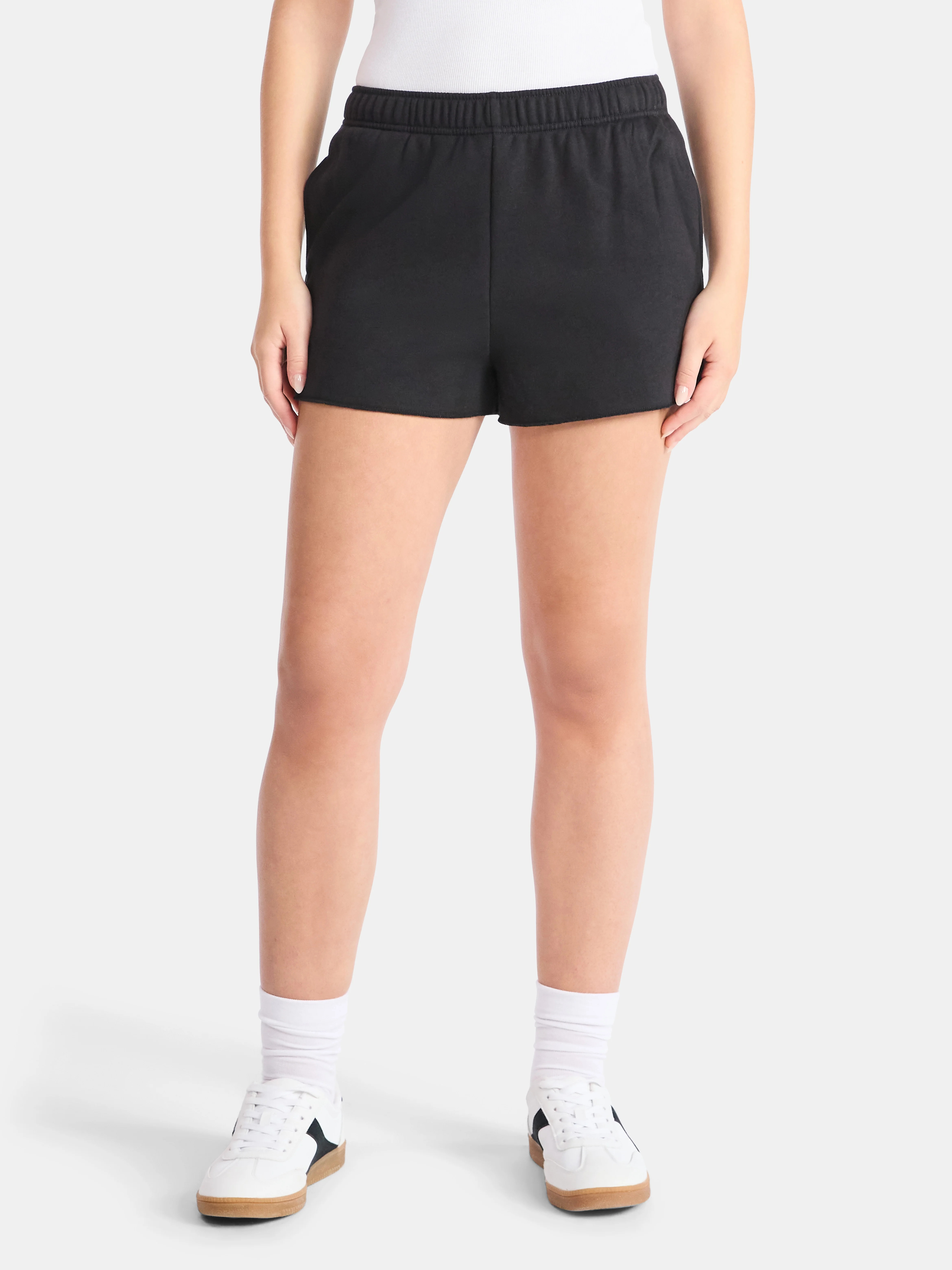 No Boundaries Fleece Foldover Shorts, 2'' Inseam, Women’s | Walmart (US)