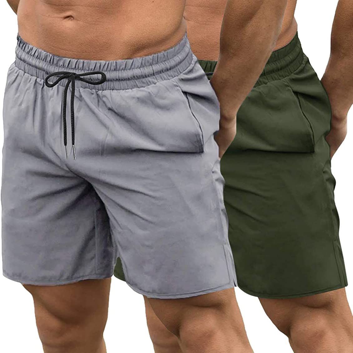 COOFANDY Men's 2 Pack Gym Workout Shorts Quick Dry Bodybuilding Weightlifting Pants Training Running | Amazon (US)