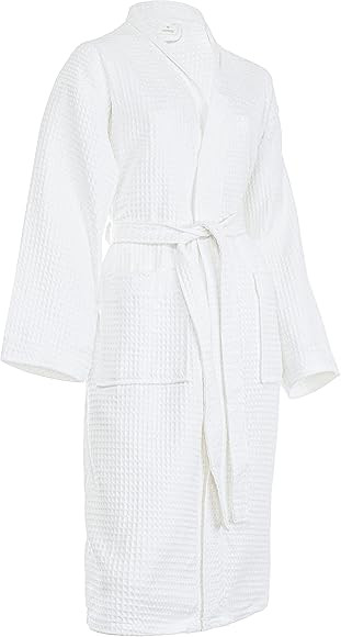 Brandsseller Unisex Bathrobe, Cotton, Lightweight, Dressing Gown, Waffle Pique | Amazon (DE)