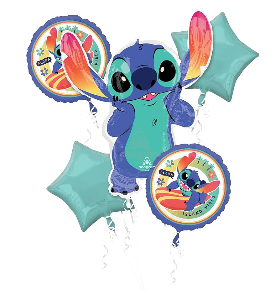 Anagram Stitch 5pc Foil Balloon Bouquet | Amazon (US)