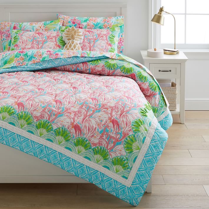Lilly Pulitzer Pink Colony Quilt & Sham | Pottery Barn Teen