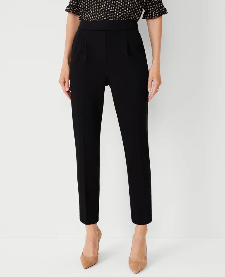 The High Waist Knit Easy Ankle Pant | Ann Taylor (US)