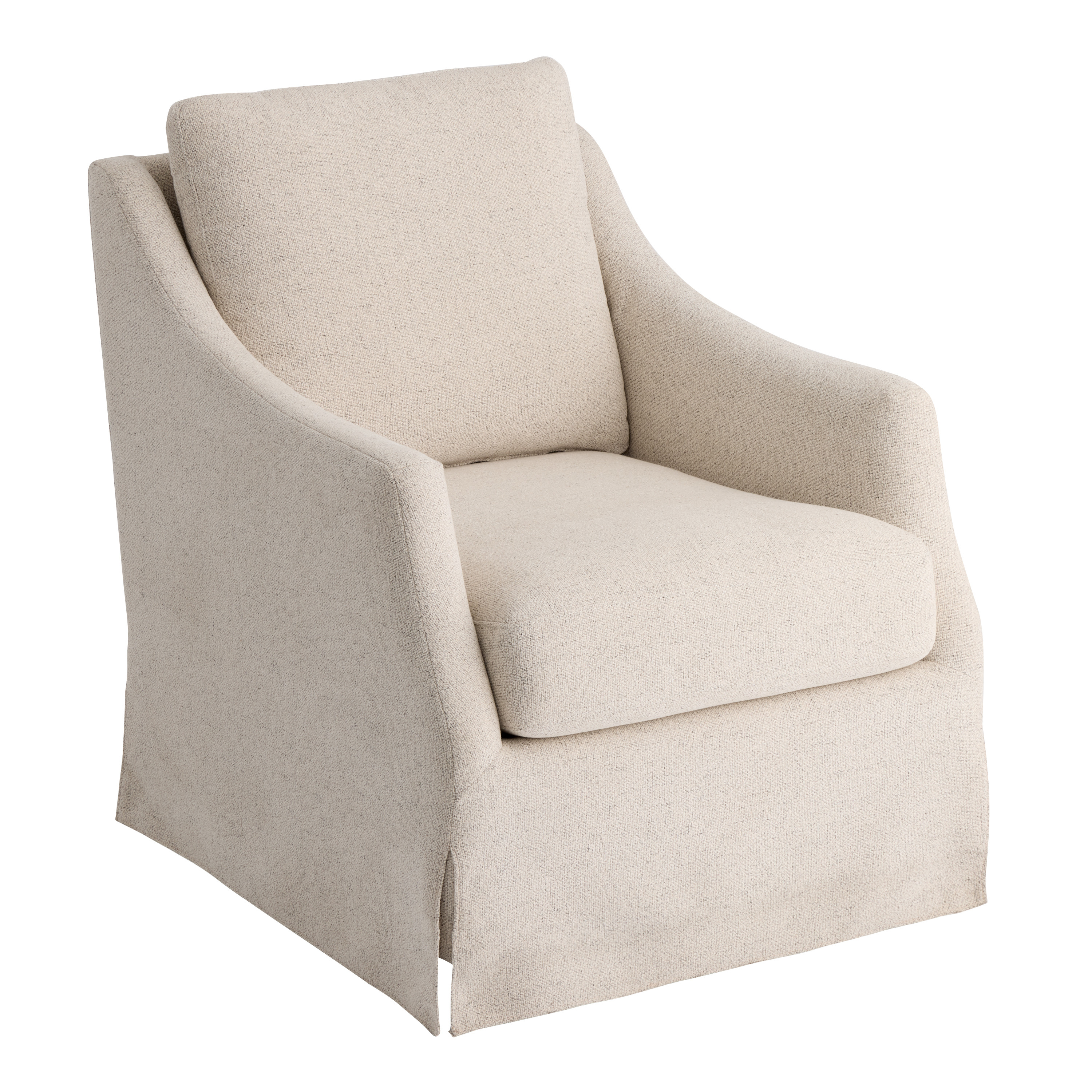 Clayton Heathered Ivory Slope Arm Upholstered Glider Chair | World Market