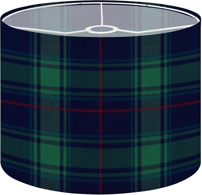 Lampshades Lamp Shades 11"x11"x9" Tartan plaid Christmas green red navy blue Dark classic large t... | Amazon (US)