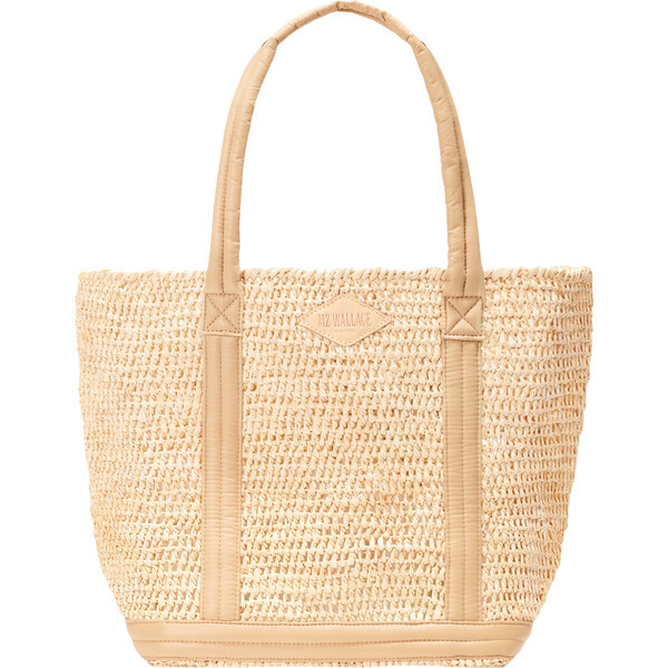 Women's Medium Raffia Tote, Camel | Maisonette
