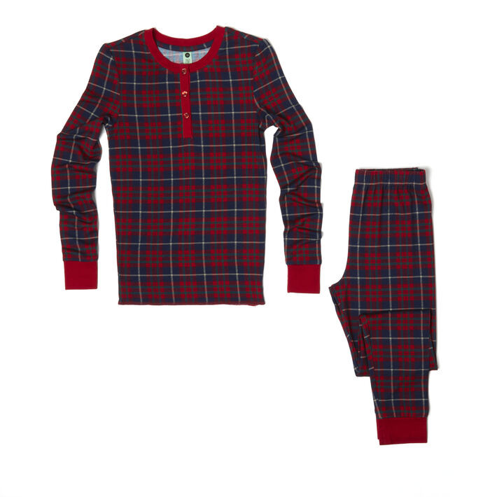 Youth Two-Piece Matching Plaid Pajama Set | Dearfoams