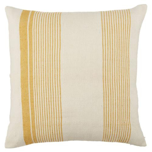 Jaipur Living Parque Modern Classic Gold Striped Outdoor Throw Pillow - 20x20 | Kathy Kuo Home