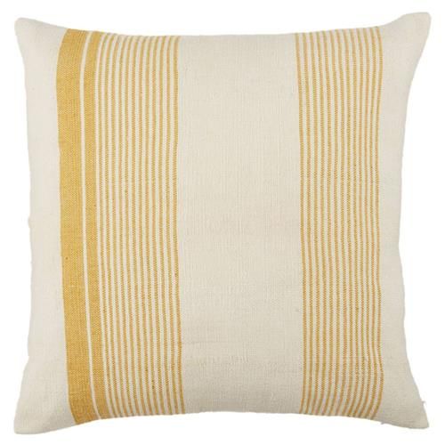 Jaipur Living Parque Modern Classic Gold Striped Outdoor Throw Pillow - 20x20 | Kathy Kuo Home
