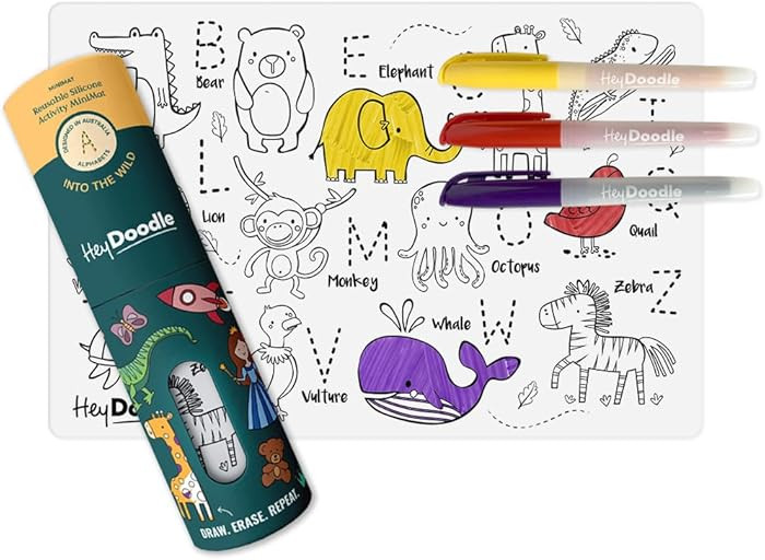 Into The Wild Mini – Reusable Silicone Alphabet Coloring Mat for Toddlers and Kids – Educatio... | Amazon (US)