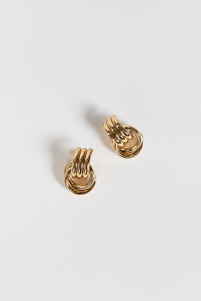 HEAVEN MAYHEM MINI KNOT GOLD EARRING | DISSH