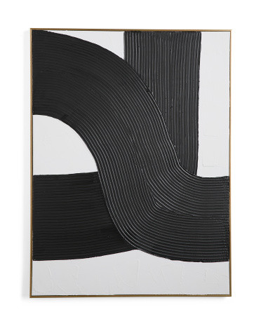 30x40 Black Plaster Line Loops Wall Art | TJ Maxx