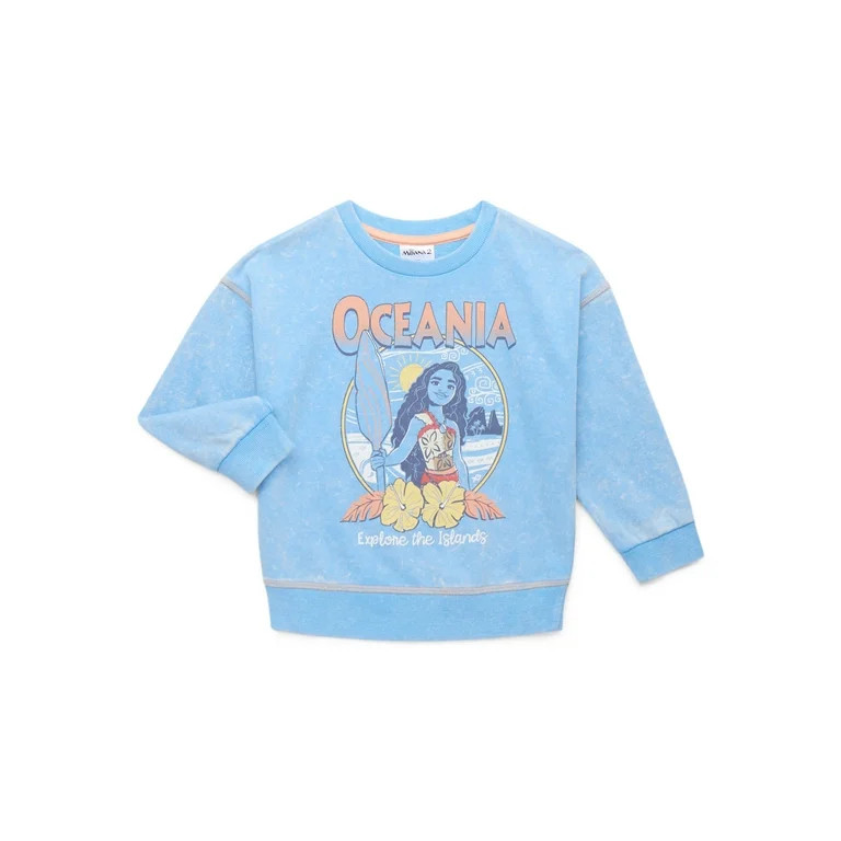Disney Moana 2 Toddler Girl Graphic Crewneck Pullover Sweatshirt, Sizes 12M-5T - Walmart.com | Walmart (US)
