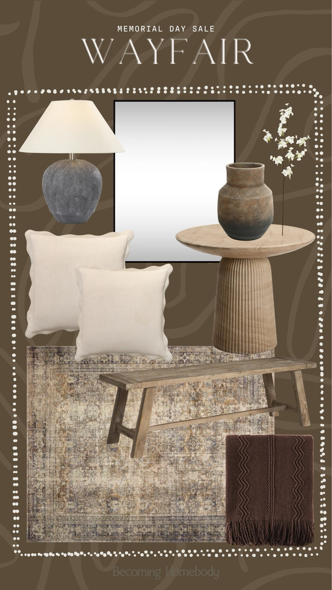 Wayfair Memorial Day sale 🤎 Absolutely loving these neutral home finds that are on sale for the holiday weekend!