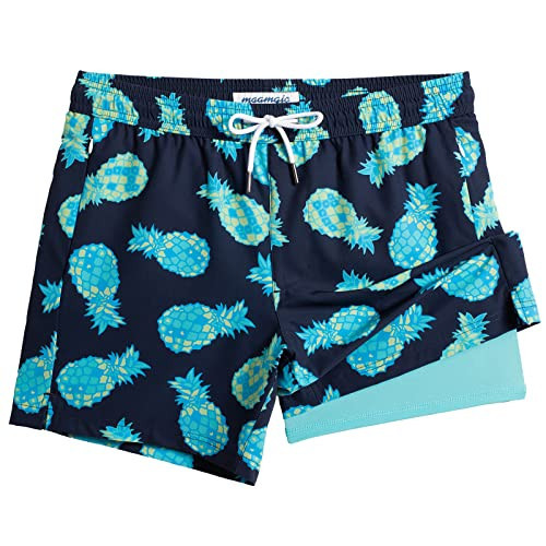 maamgic 5inch Mens Swim Trunks with Compression Liner 2-in-1 Swimming Shorts Stretch Quick Dry with Zipper Pockets | Amazon (US)