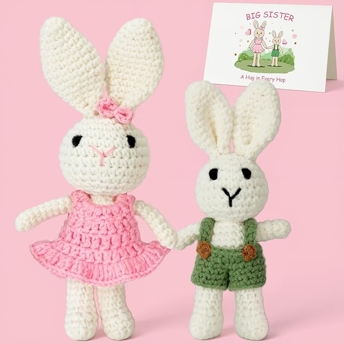 Big Sister Crochet Gifts for Girls, Big Sister Little Brother Doll Gift Set to Celebrate Little G... | Amazon (US)