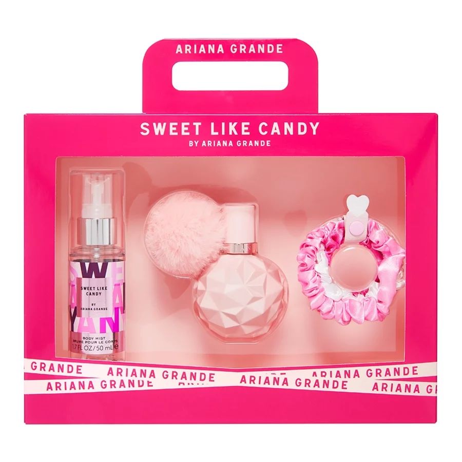Ariana Grande Sweet Like Candy Fragrance Gift Set, 1.0 oz EDP + 1.7 oz Body Mist + Hair Scrunchie... | Walmart (US)