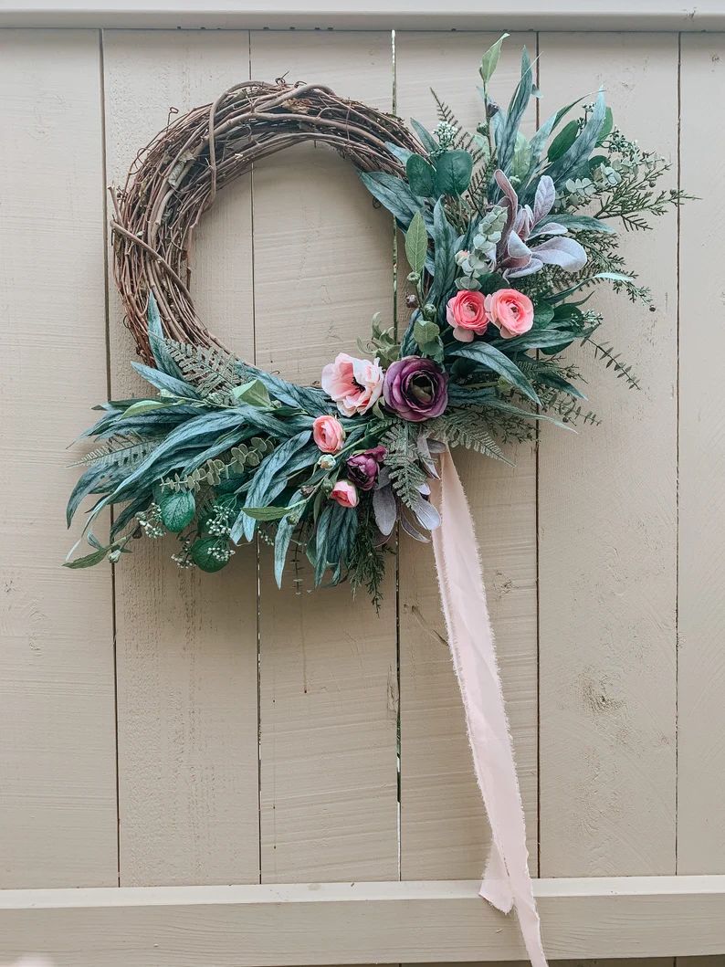 Woodland Spring Wreath Large Greenery Wreath Farmhouse | Etsy | Etsy (US)