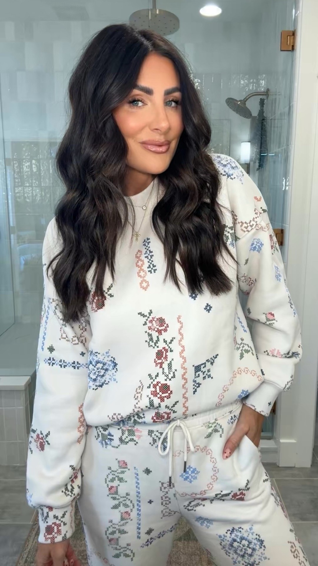 LOVE the print on this set 
Medium top 
Small long sweats 

#LTKTall #LTKootd