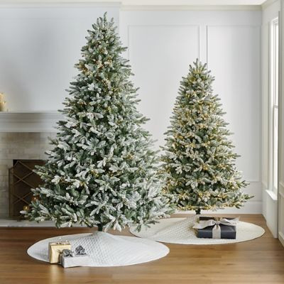 Freshly Fallen Snowcrest Full Profile Tree with Warm White LED Lights & Easy Assembly | Frontgate